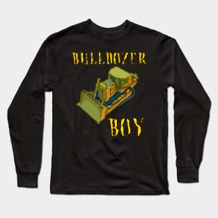 Bulldozer Boy For Kids and toddlers Long Sleeve T-Shirt